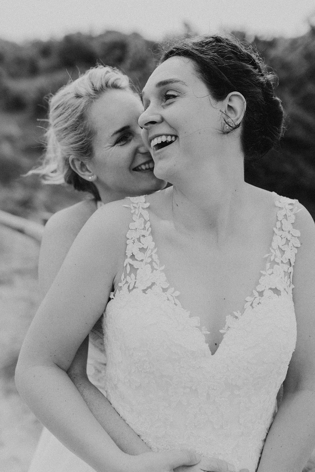 Romantic lesbian wedding on the beach